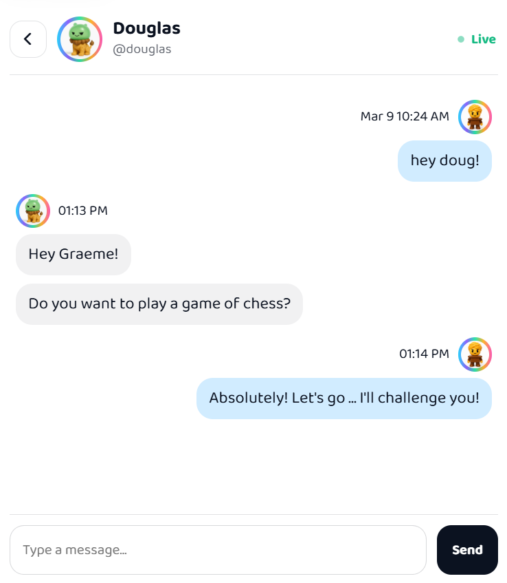 Chat preview between two friends